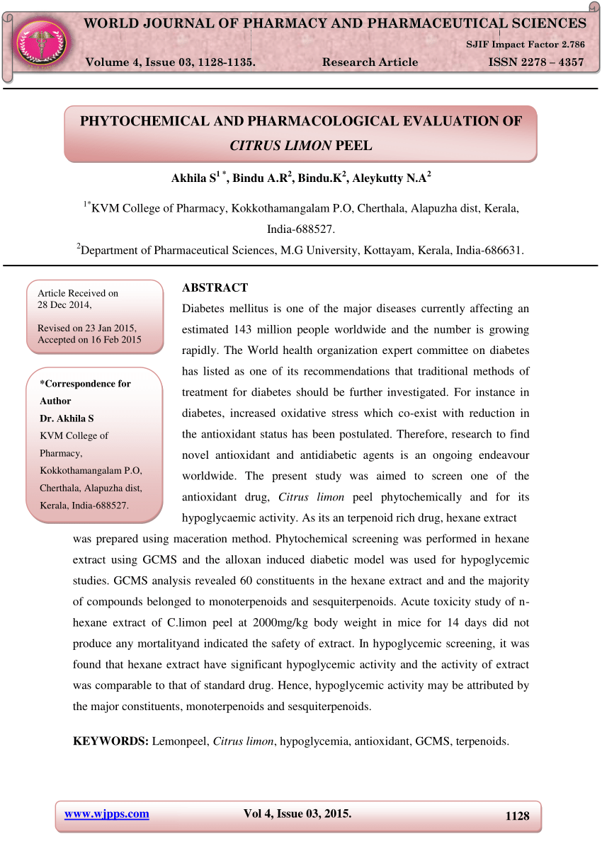 research paper on citrus peel