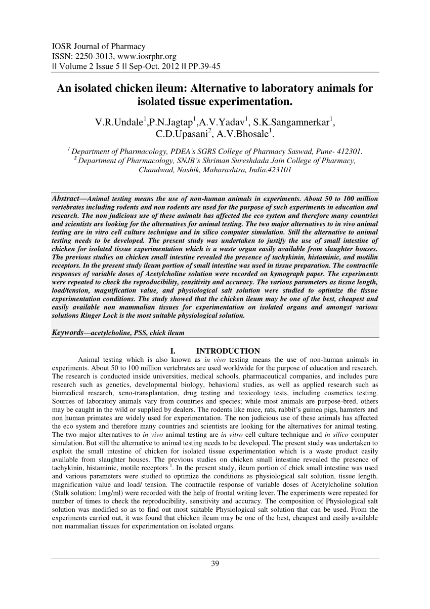 chicken ileum experiment research paper