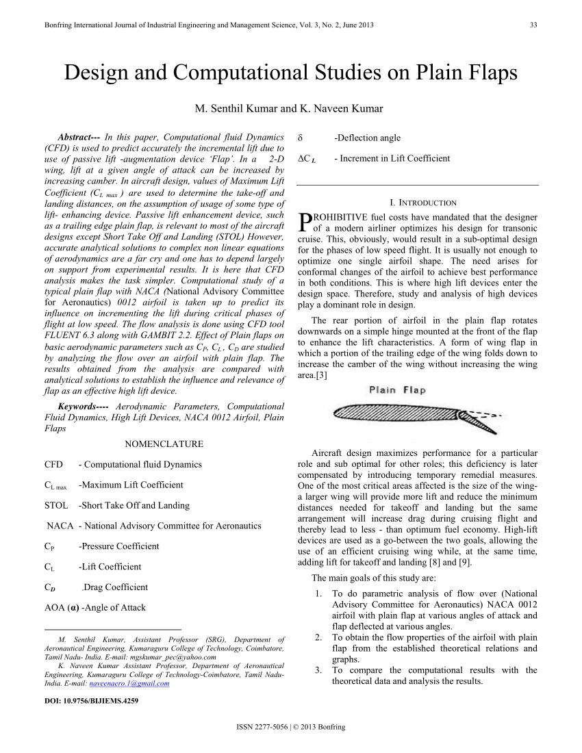 PDF) Numerical Investigation of M21 Aerofoil and Effect of Plain Flapper at  Various Angle of Attack