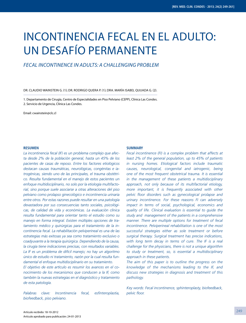 Nuevas técnicas prometedoras para tratar la incontinencia fecal