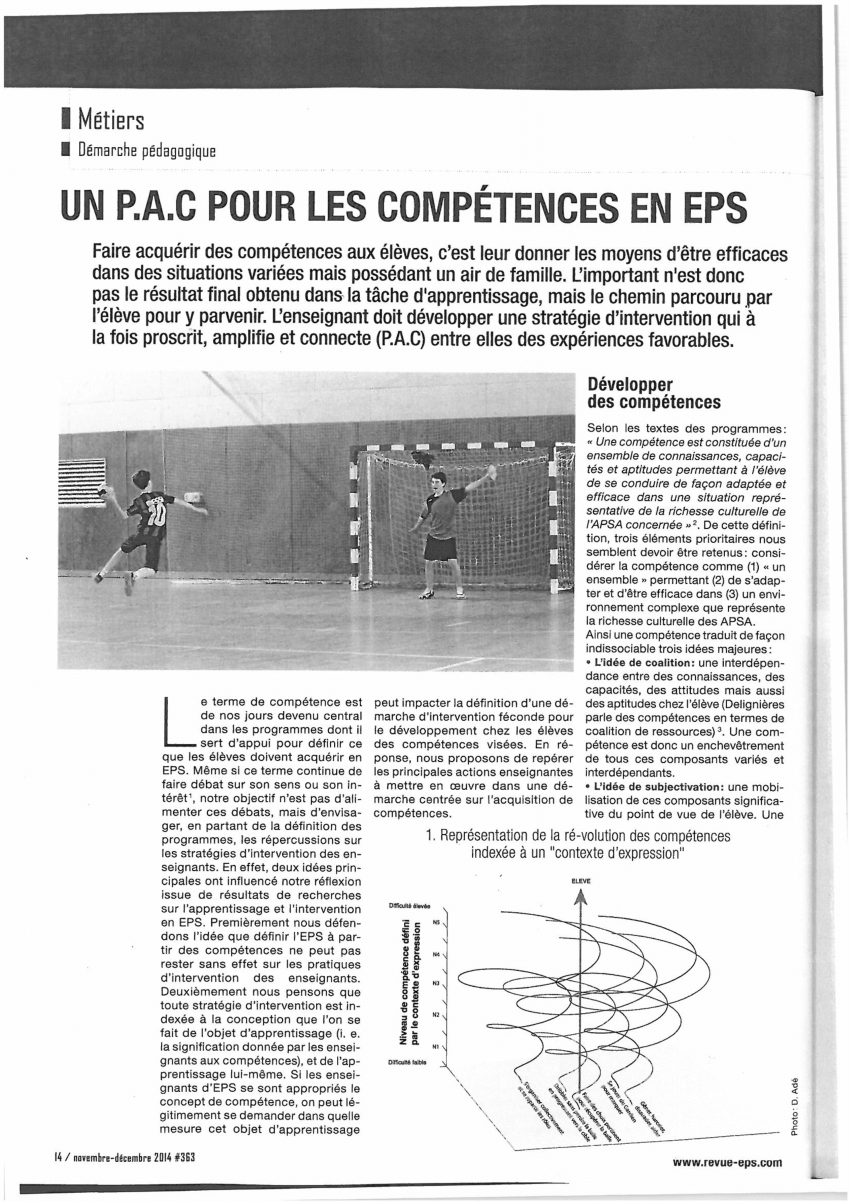 Pdf Un P A C Pour Les Competences En Eps