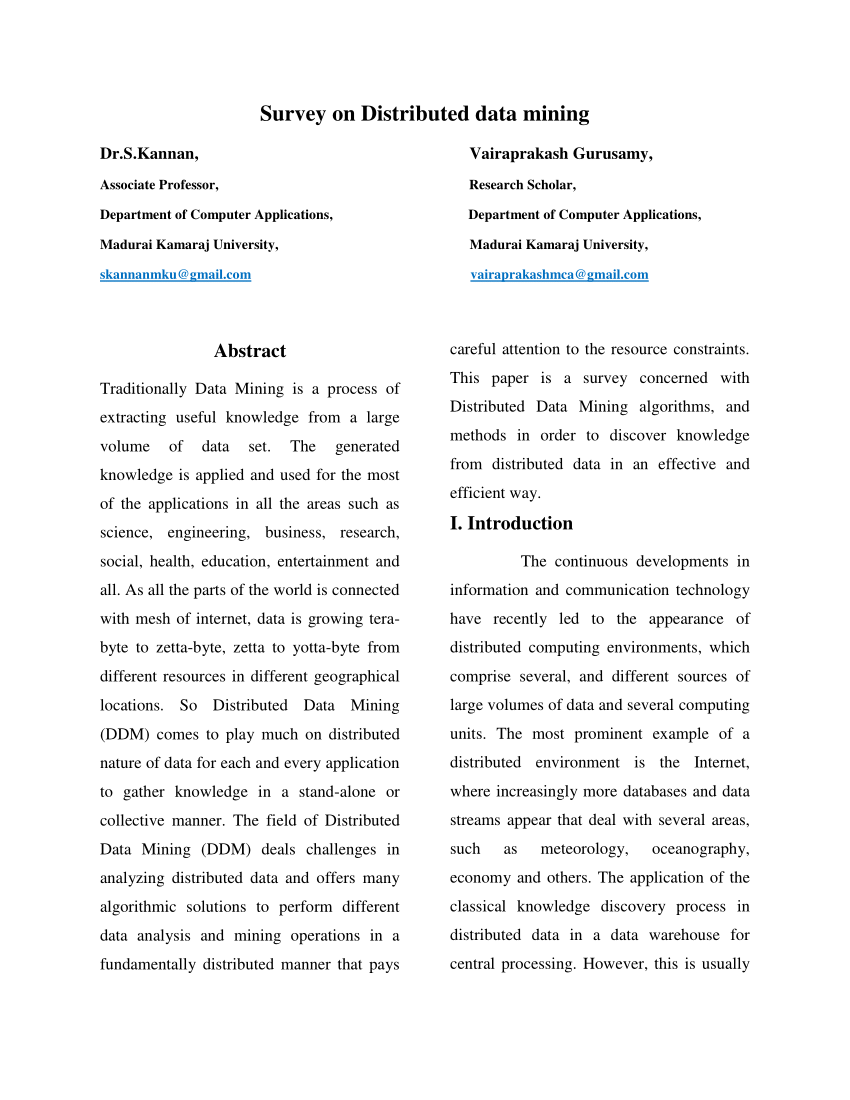 Survey On Distributed Data Mining