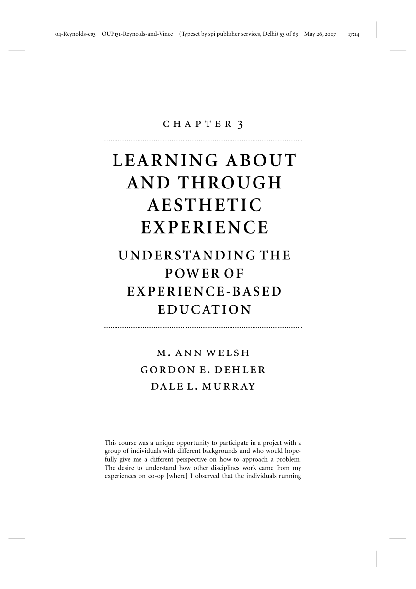 real learning through experience essay