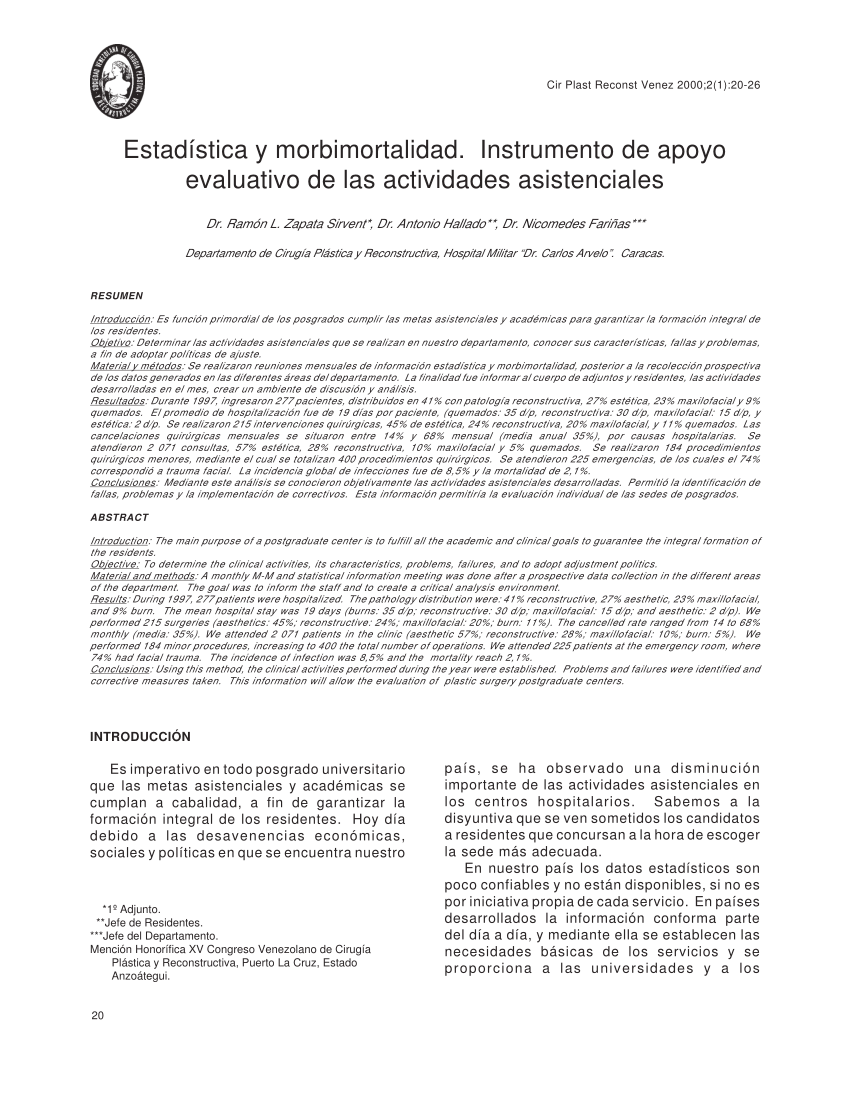 Pdf Estadística Y Morbimortalidad Instrumento De Apoyo Evaluativo De Las Actividades 3207