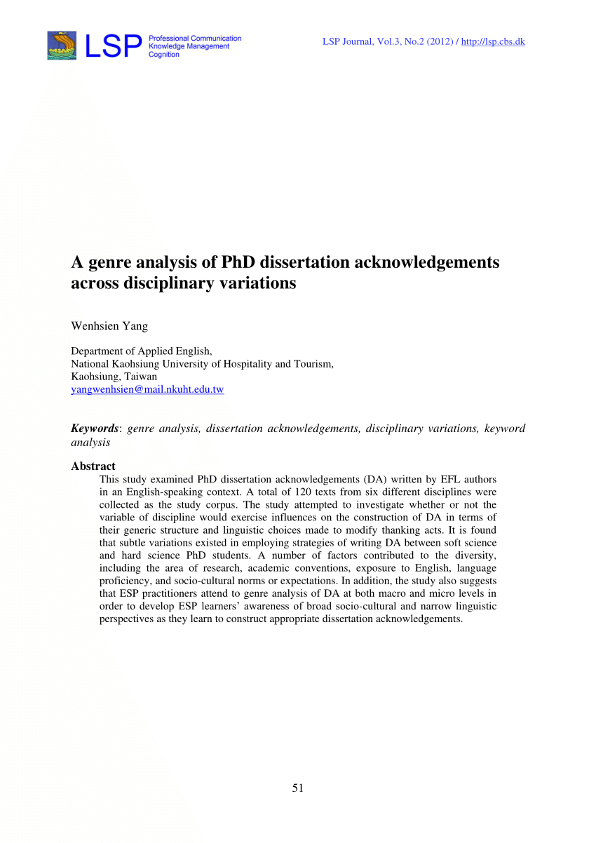 Dissertation acknowledgements undergraduate