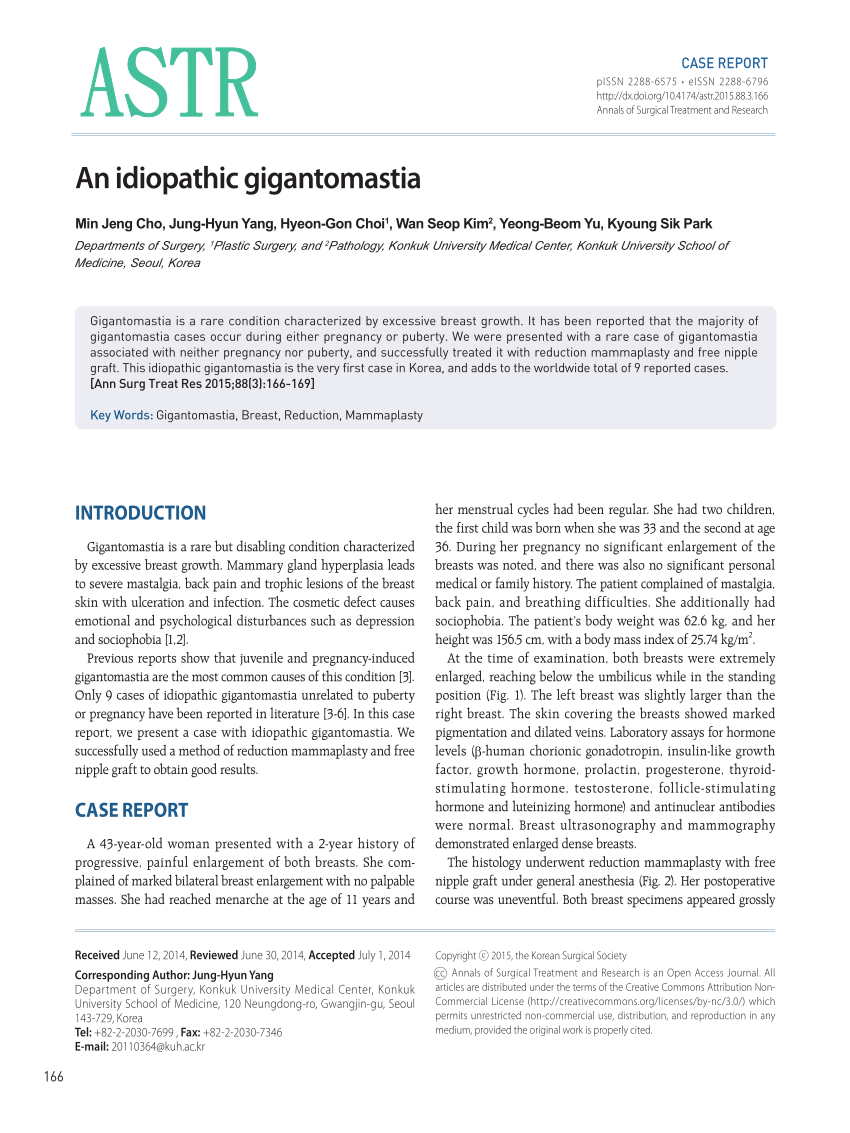 PDF) An idiopathic gigantomastia