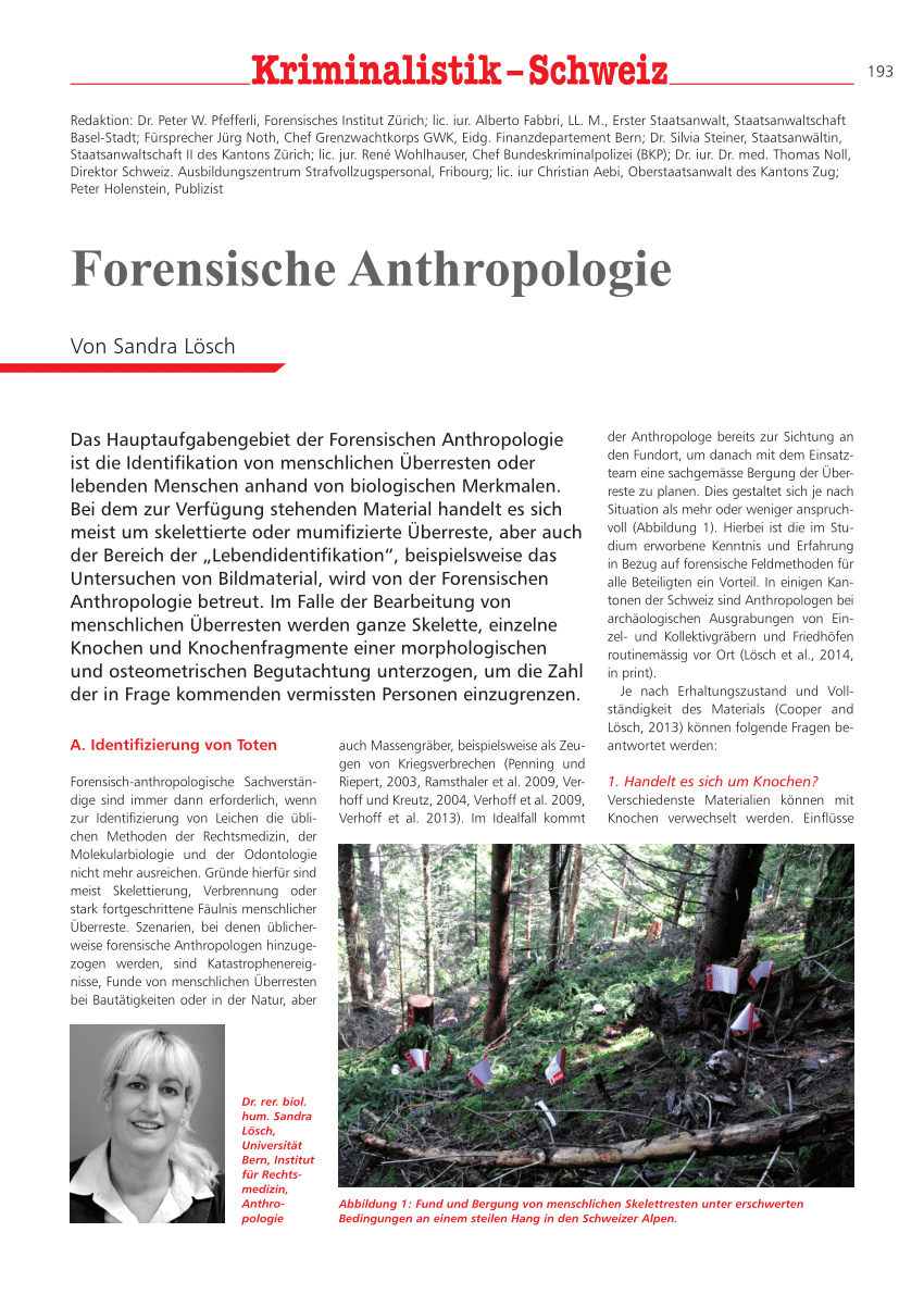 Pdf Forensische Anthropologie