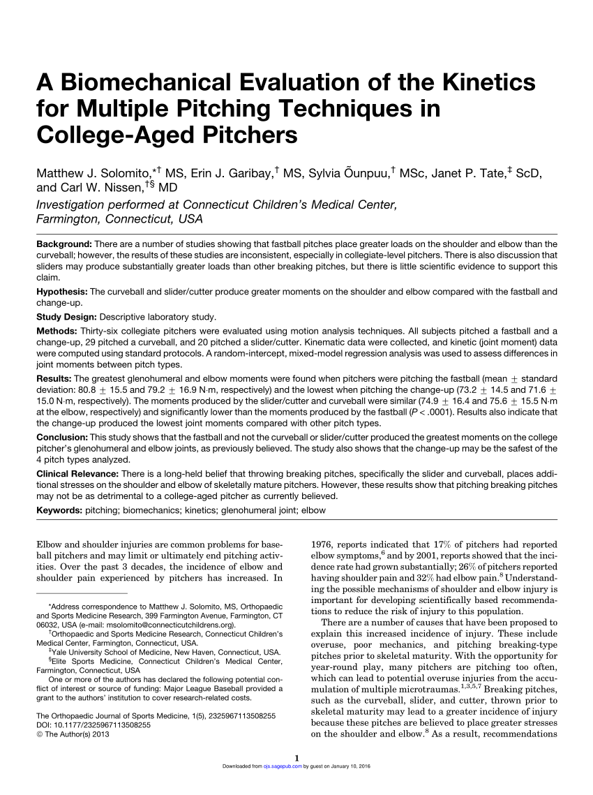 Biomechanics of Pitching: Pushing Limits on the Shoulder and Elbow