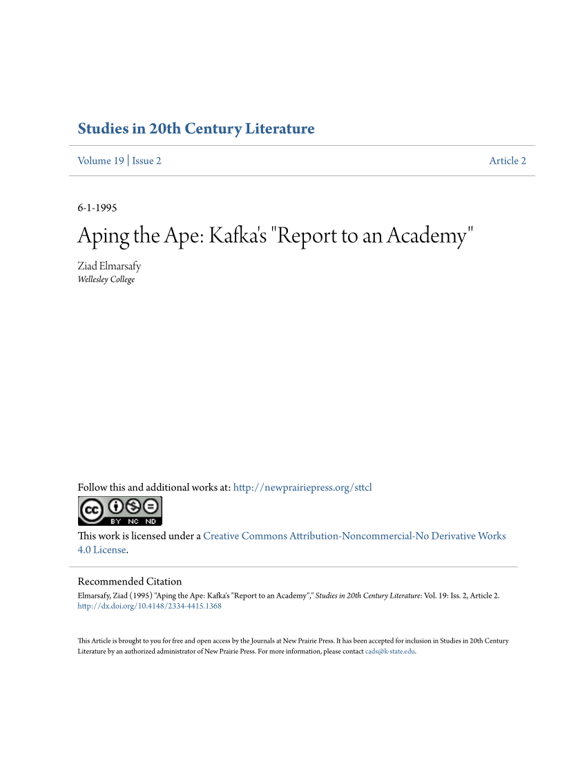 report to the academy kafka pdf