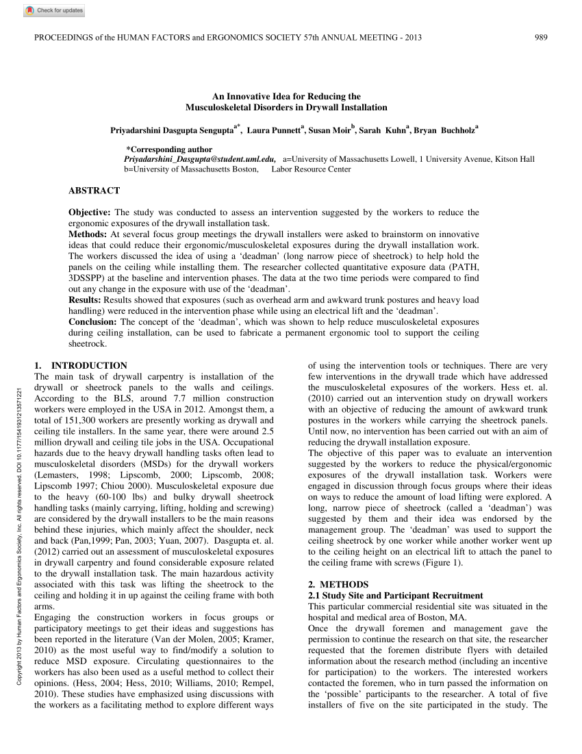 (PDF) An Innovative Idea for Reducing the Musculoskeletal Disorders in