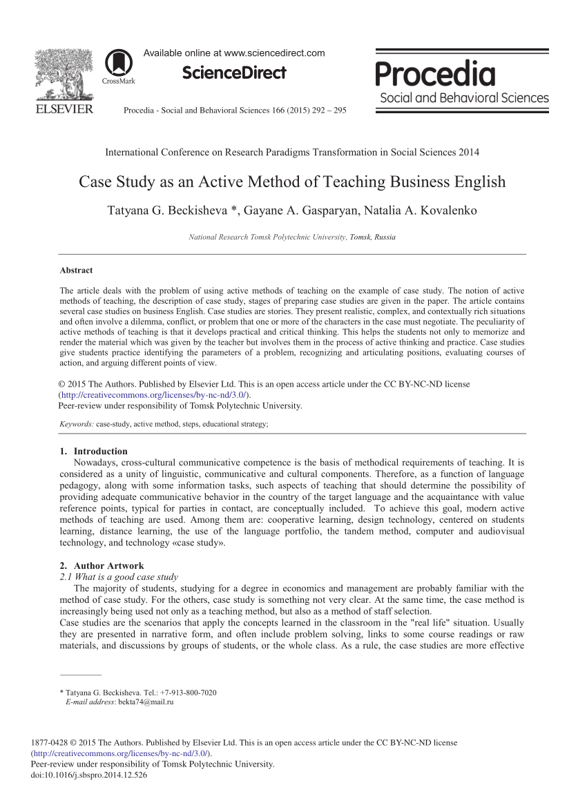case study as a teaching method pdf