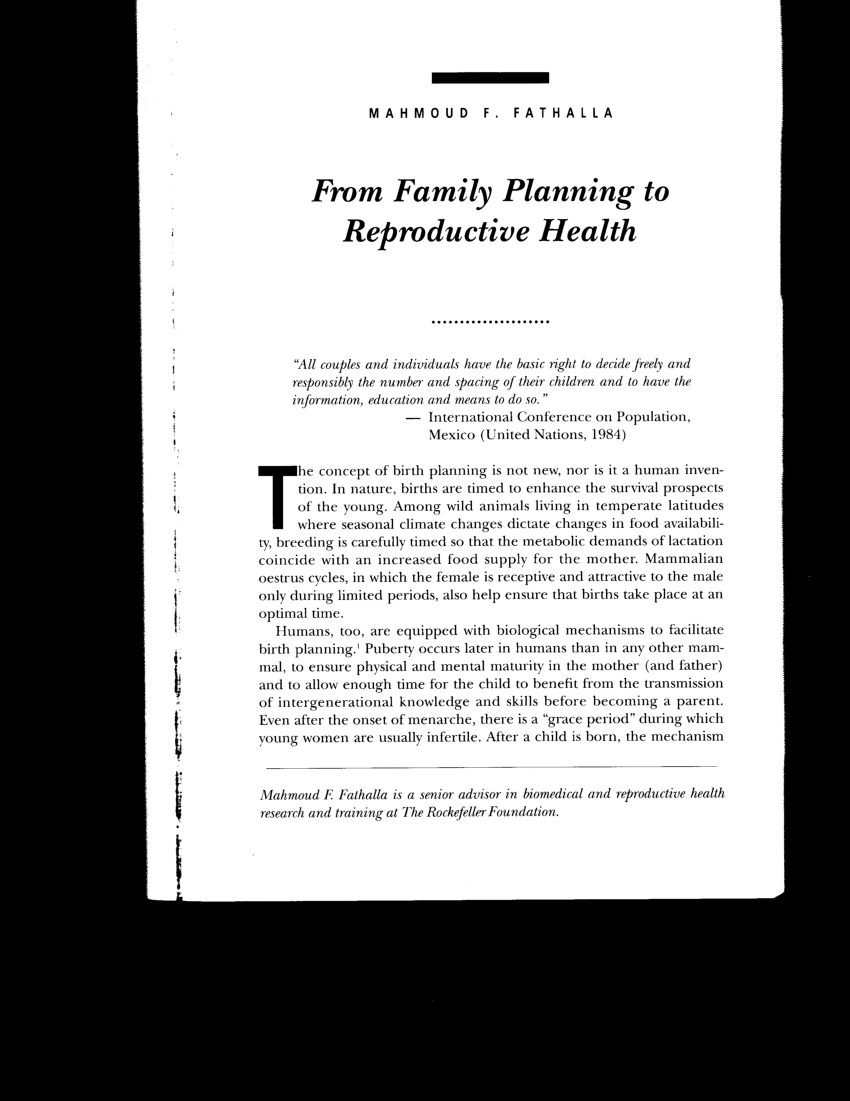 PDF From Family Planning to Reproductive Health