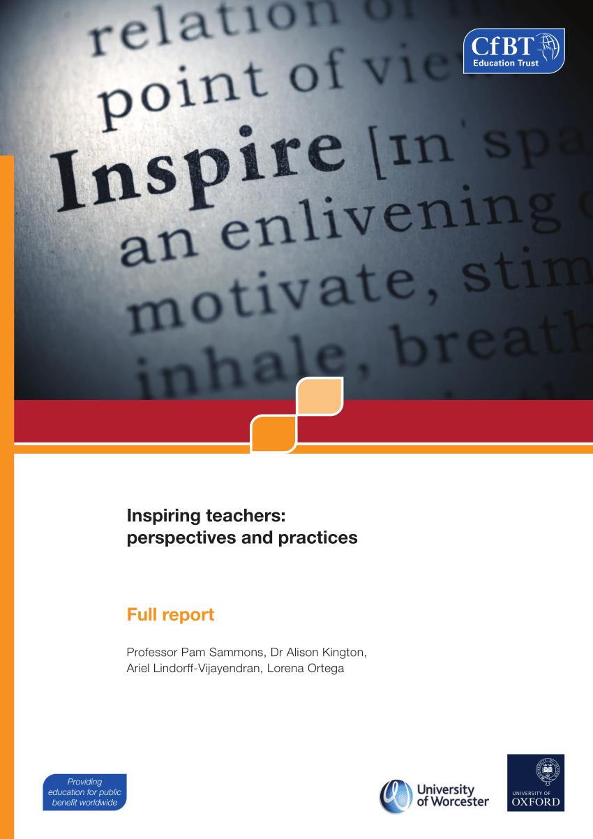 PDF) Inspiring teachers: perspectives and practices (Full report) In Inspired Educators Inc Worksheet Answers