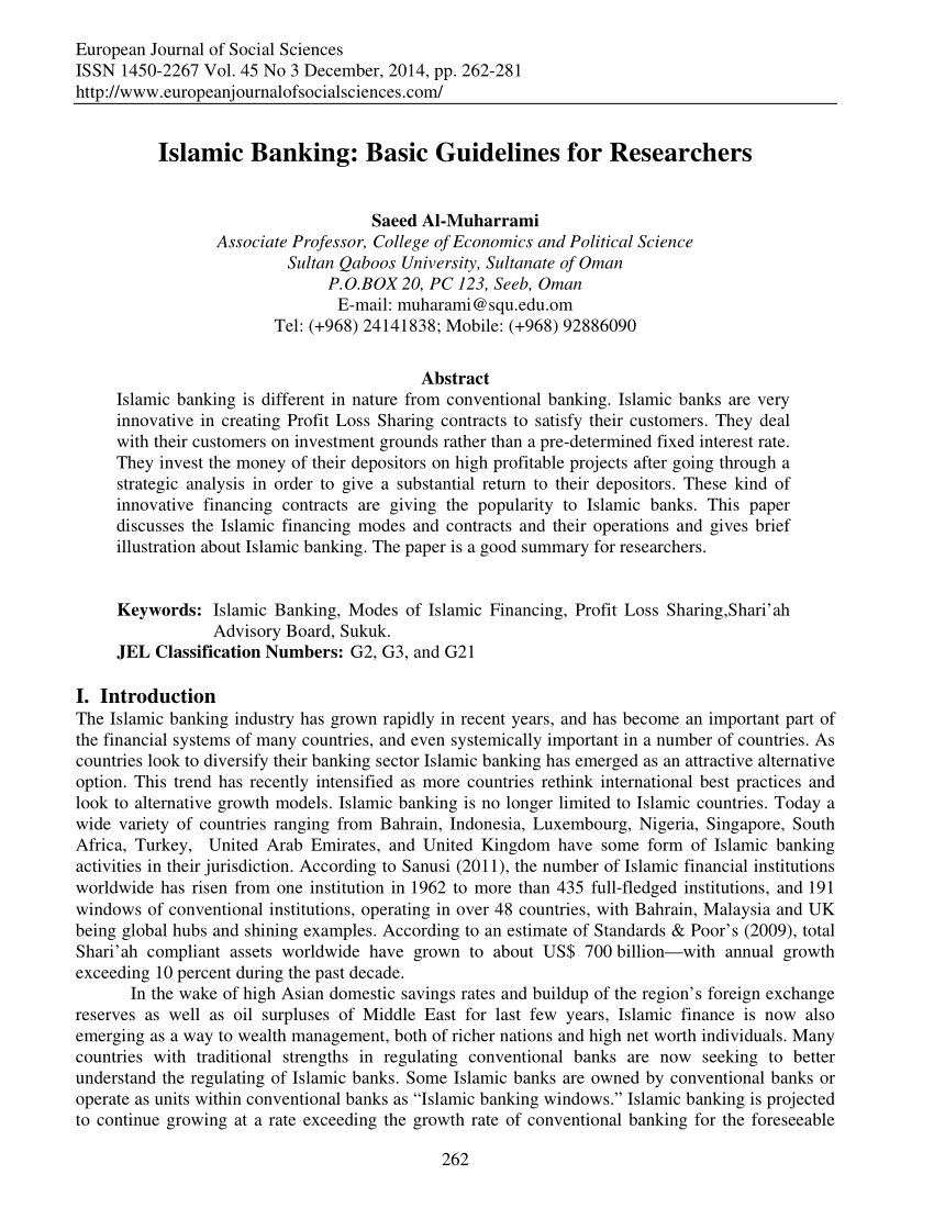 PDF) Islamic Banking: Basic Guidelines for Researchers Within islamic loan agreement template