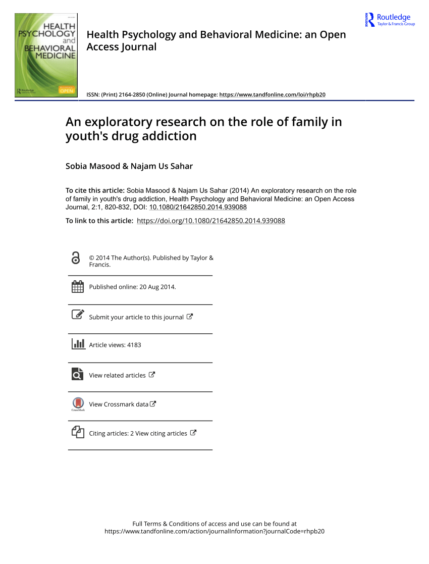 Pdf An Exploratory Research On The Role Of Family In Youth S Drug Addiction