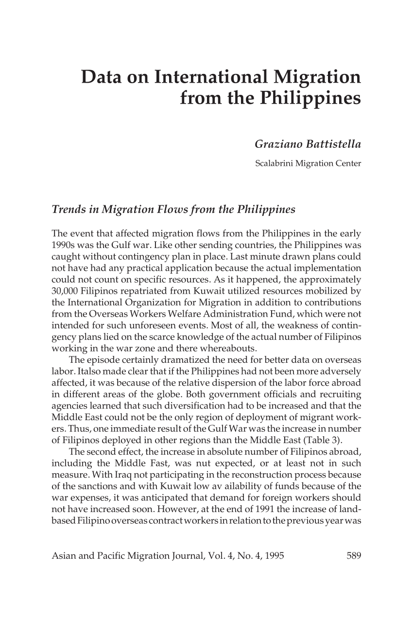 research paper about migration in the philippines