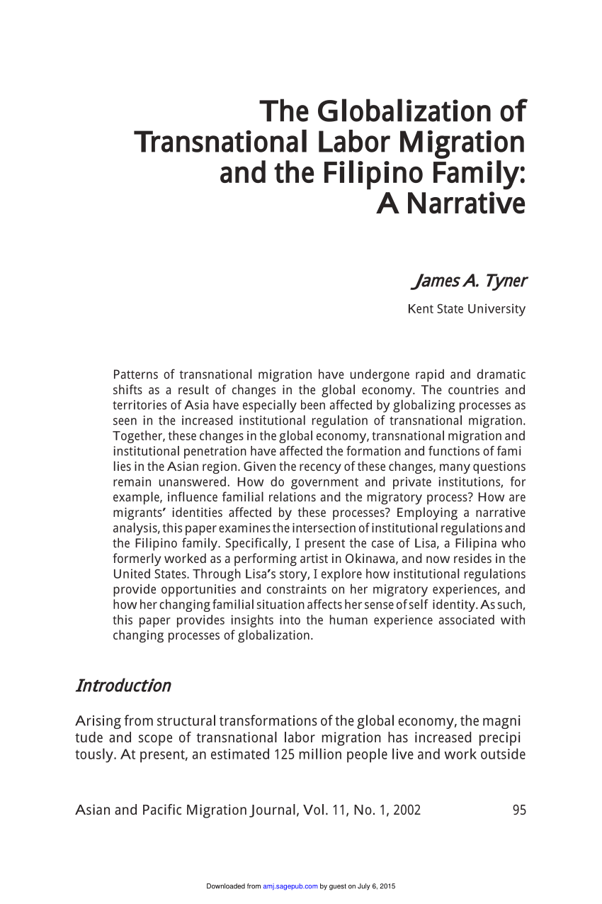 migration essay tagalog