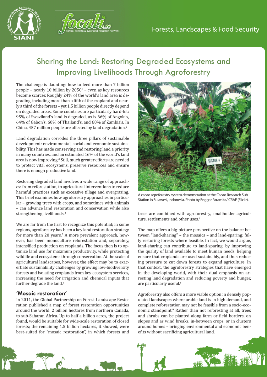 (PDF) Sharing the Land: Restoring Degraded Ecosystems and Improving ...