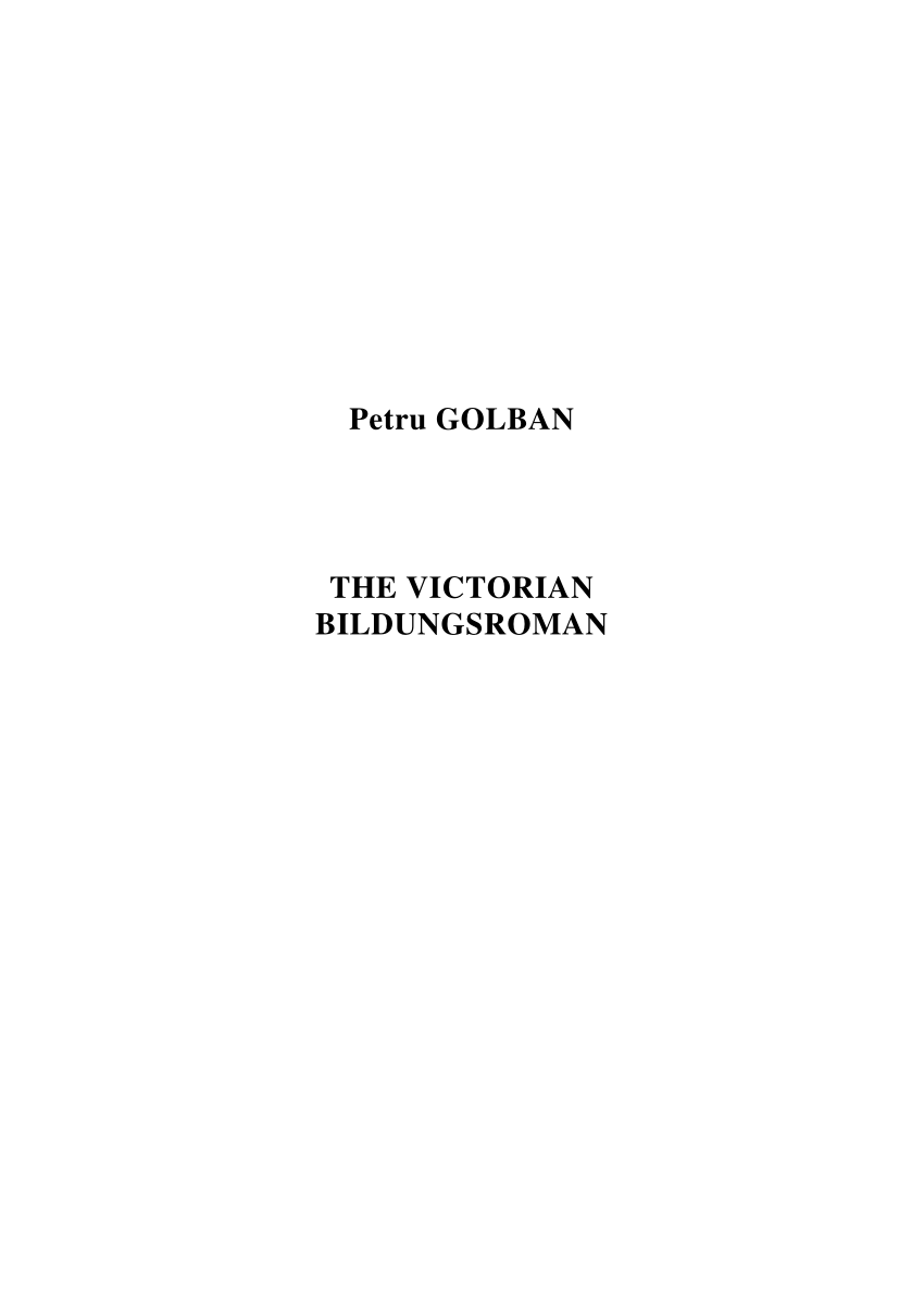 Pdf The Victorian Bildungsroman