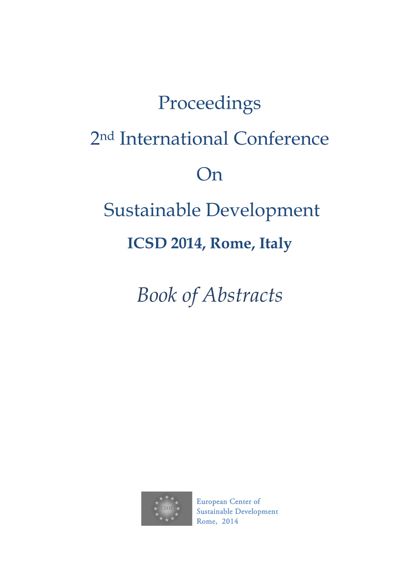 Pdf Proceedings 2 Nd International Conference On Sustainable Development Icsd 2014 Rome Italy
