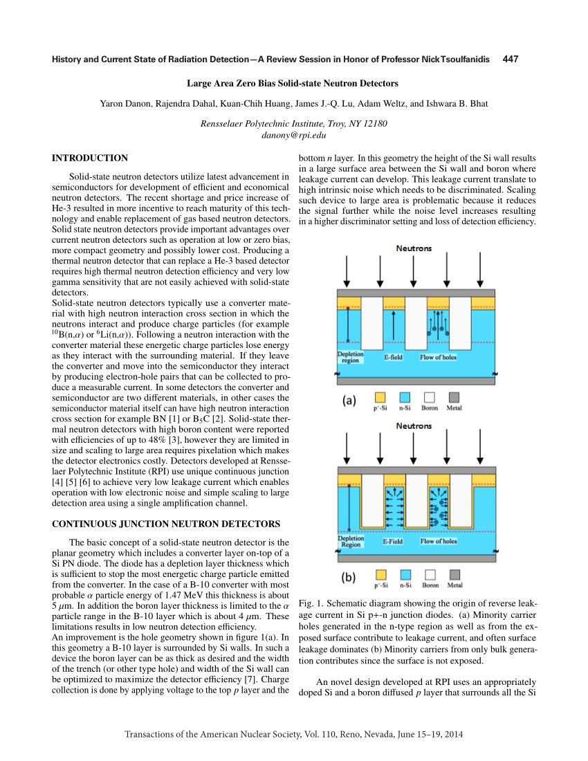 PDF) Large Area Zero Bias Solid-State Neutron Detectors