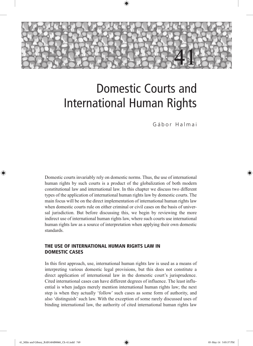 Pdf Domestic Courts And International Human Rights The Use Of International Human Rights Law