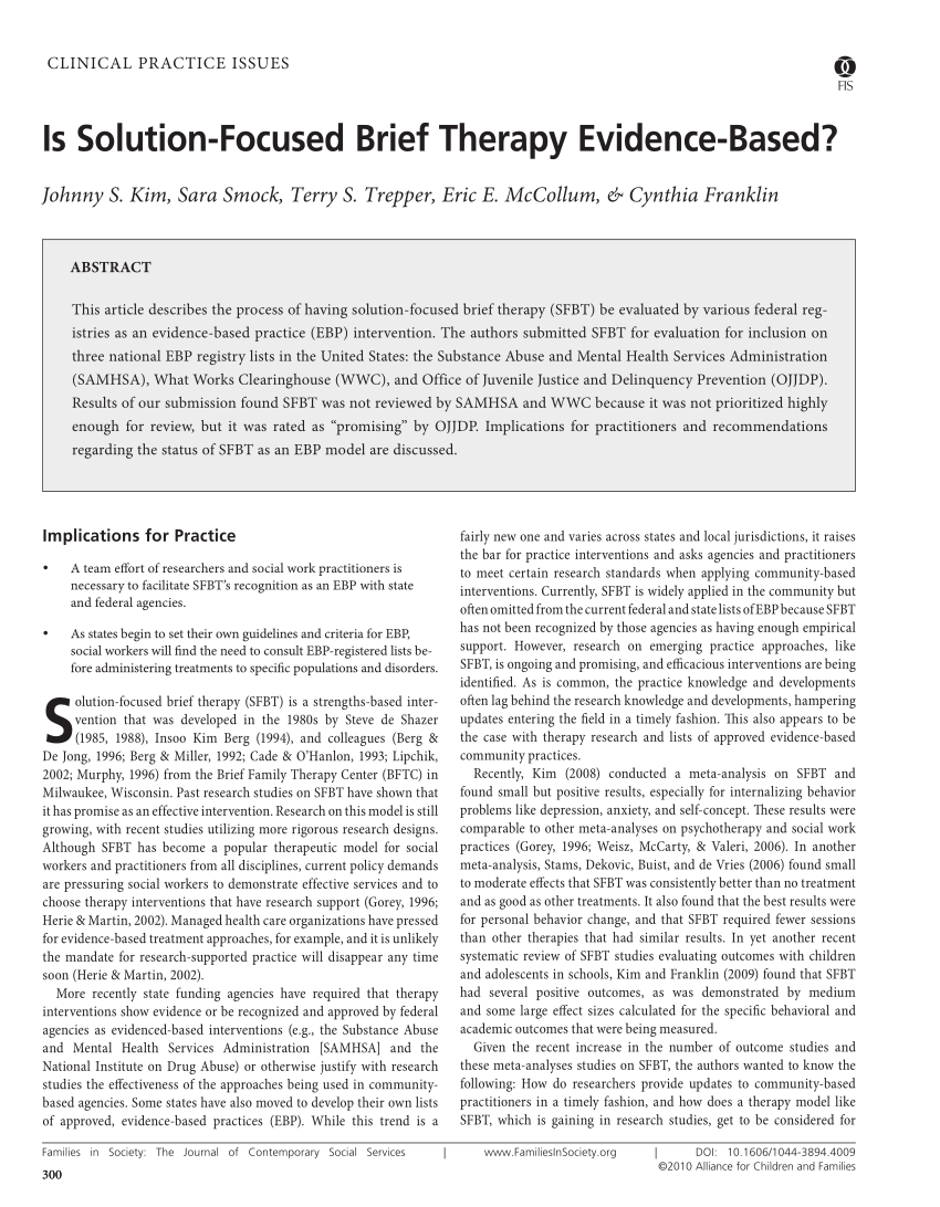 critique of solution focused therapy