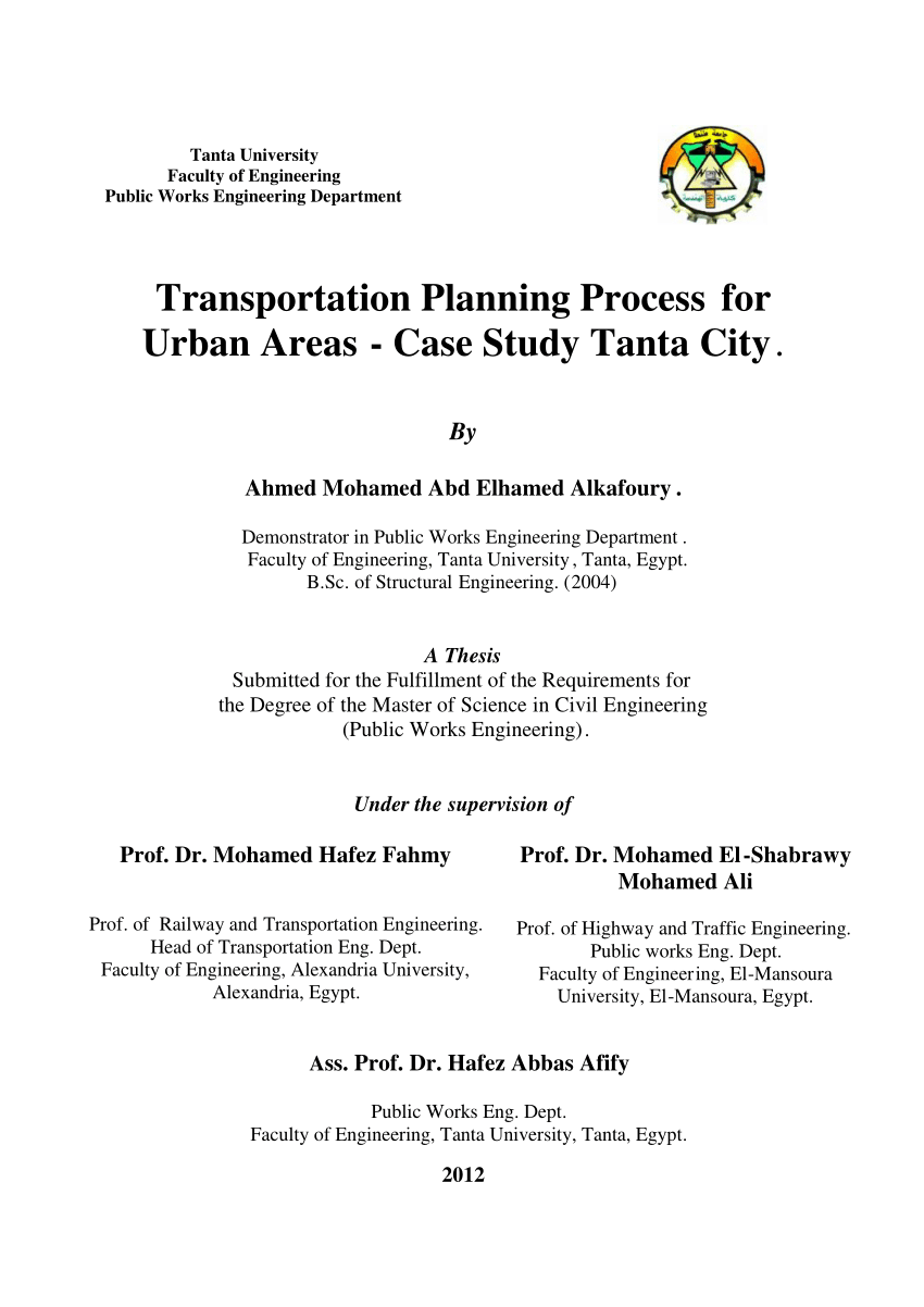 phd thesis on urban transport