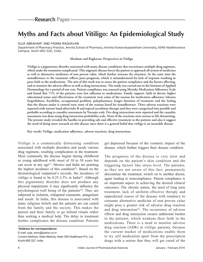 research papers on vitiligo