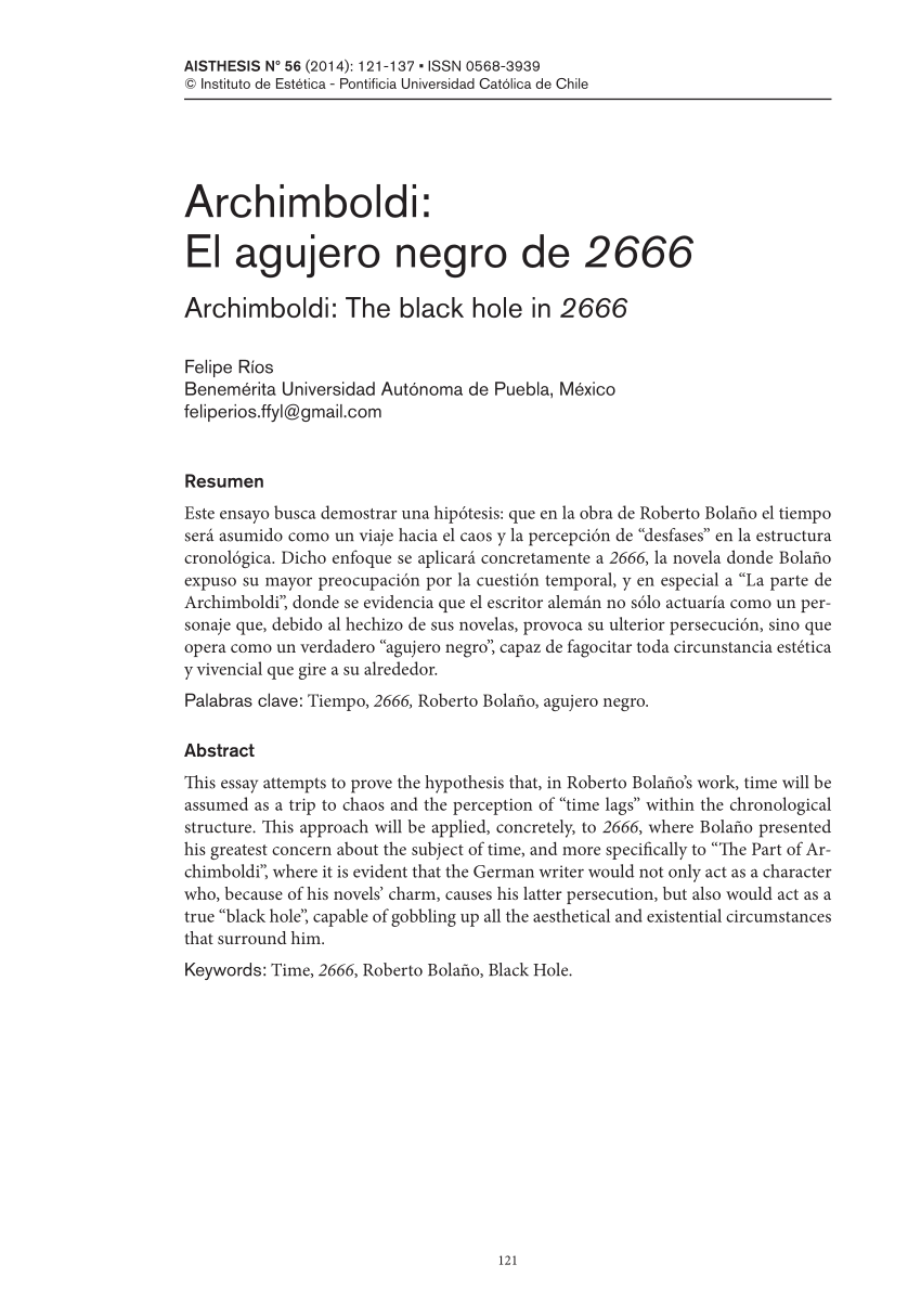 Pdf Archimboldi El Agujero Negro De 2666