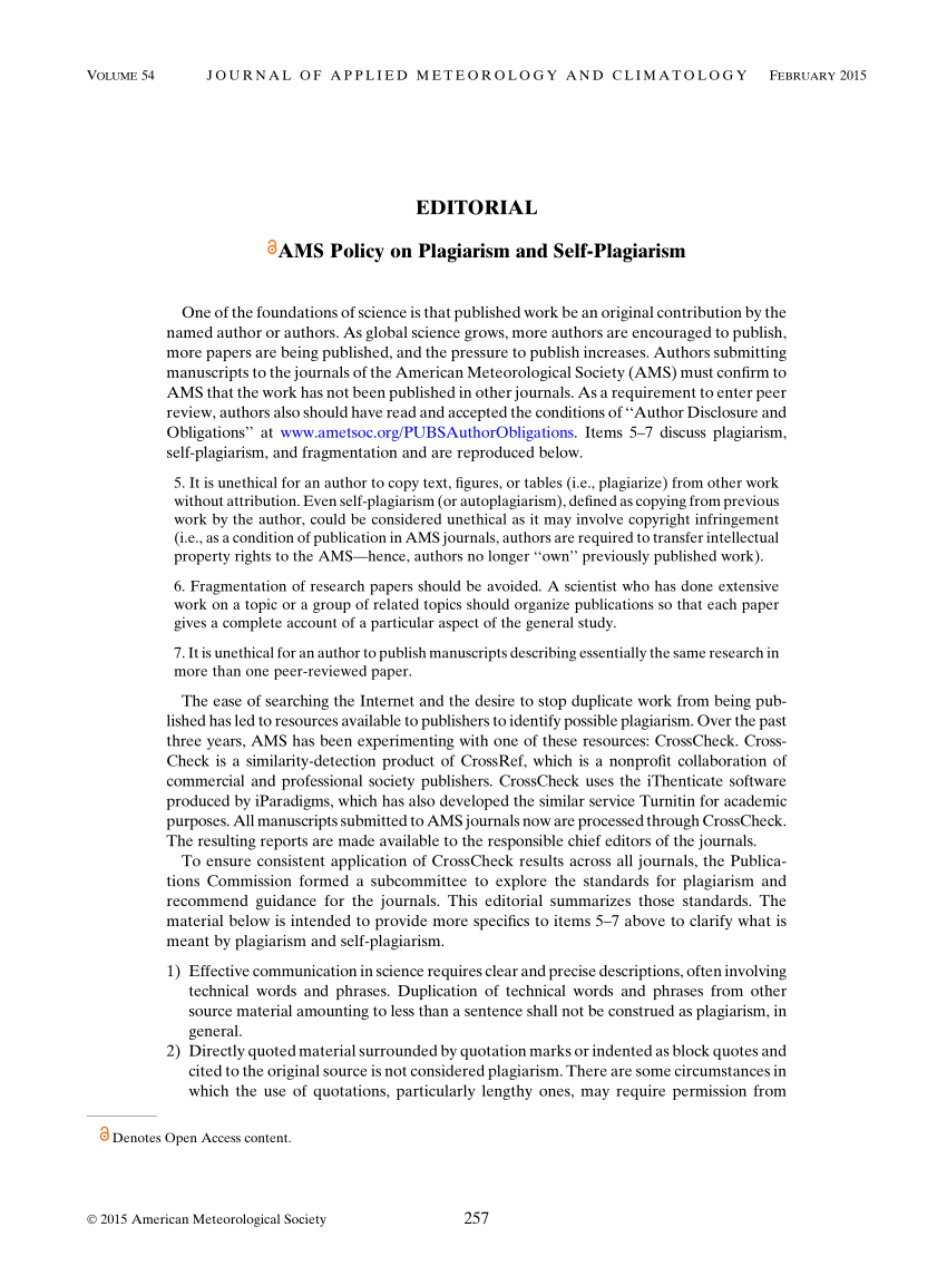 PDF AMS Policy on Plagiarism and Self Plagiarism