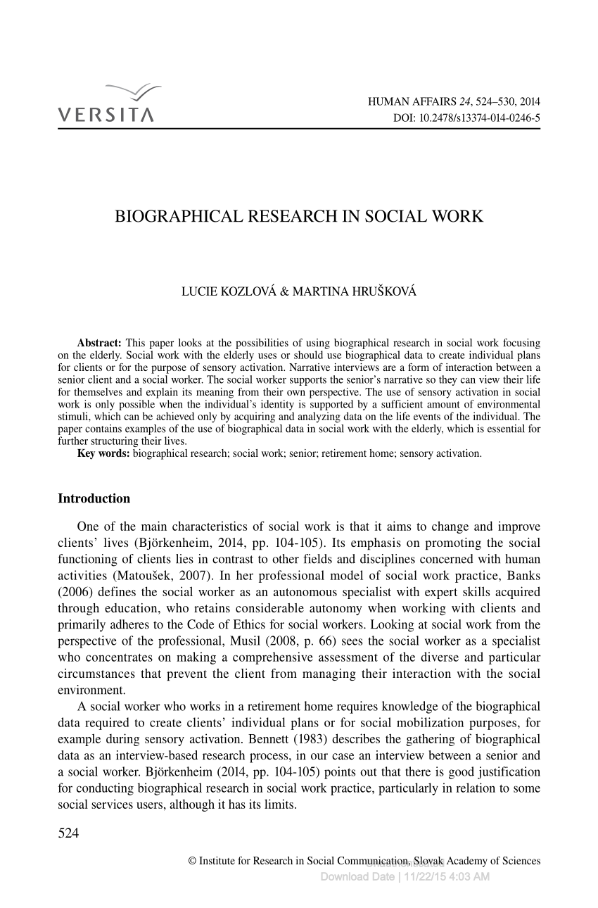 experimental research in social work