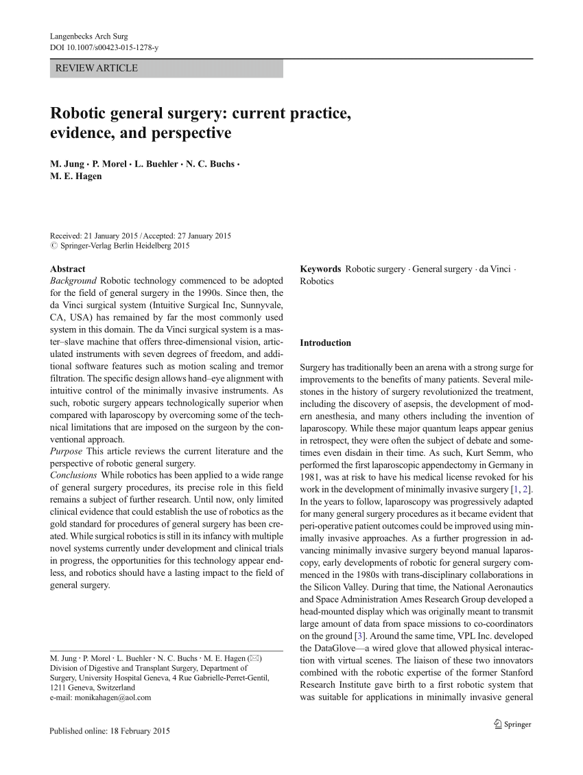research paper on robotic surgery