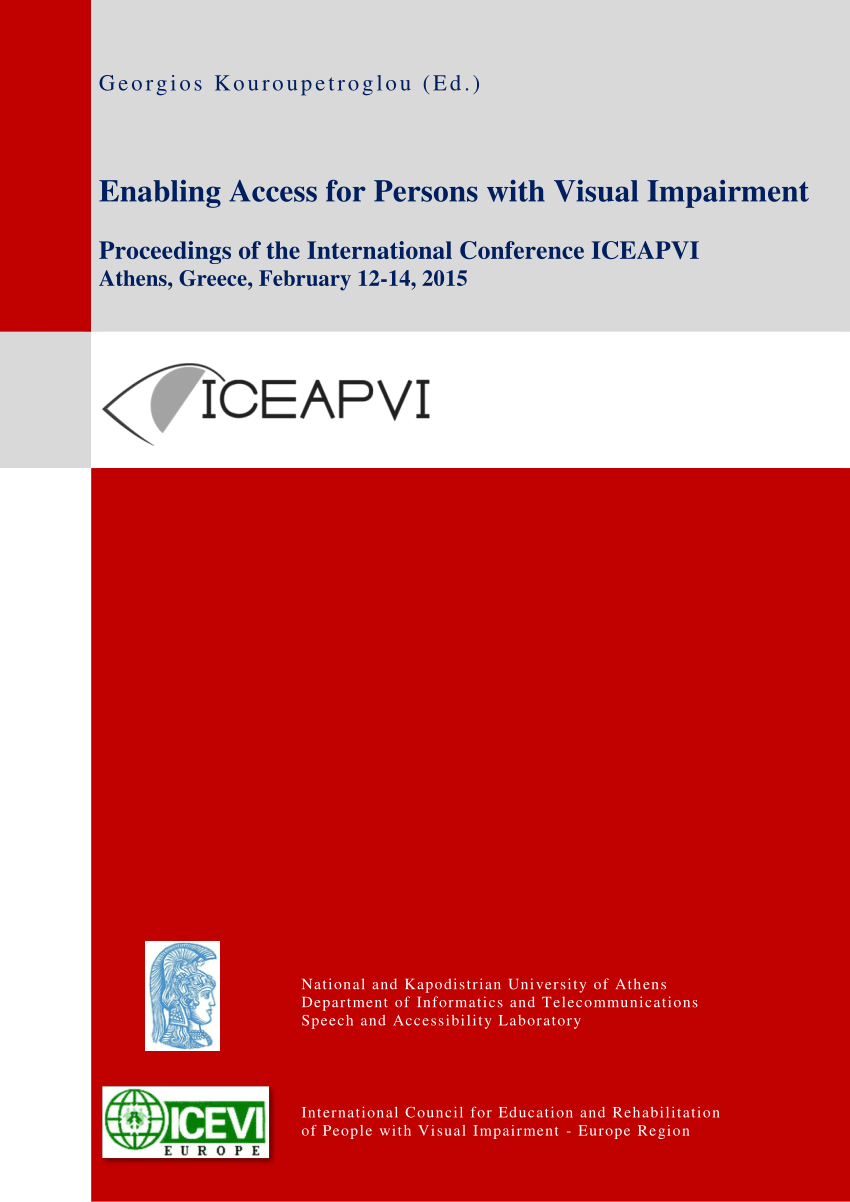 CREATING AN ENABLING ENVIRONMENT FOR VISUALLY-IMPAIRED PERSONS - Redcare