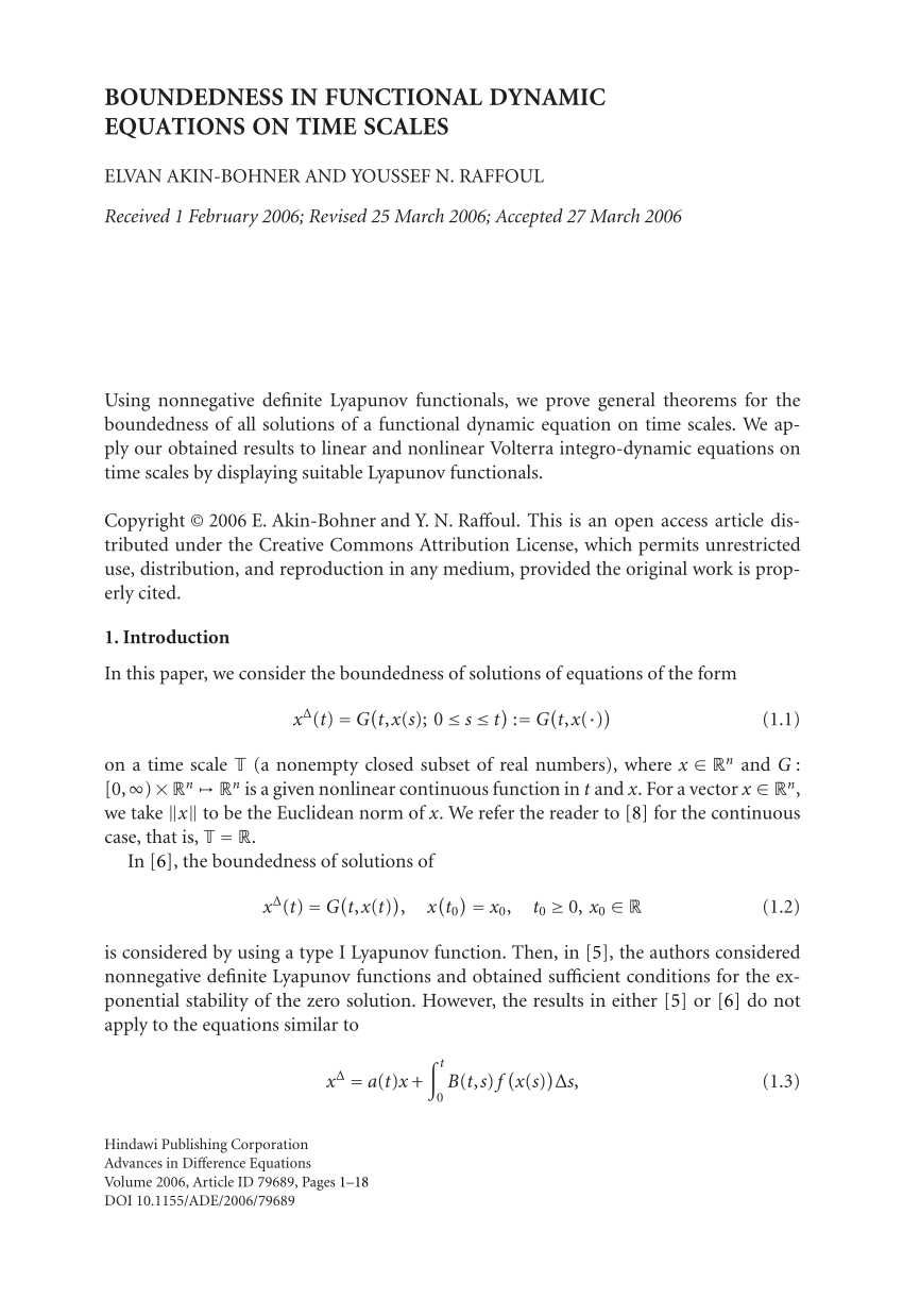 Pdf Boundedness In Functional Dynamic Equations On Time Scales