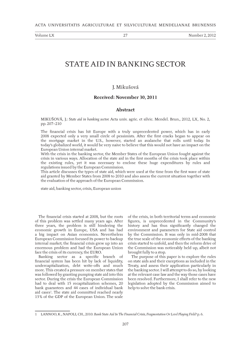 research handbook on state aid in the banking sector