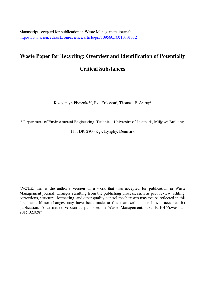plastic recycling research paper