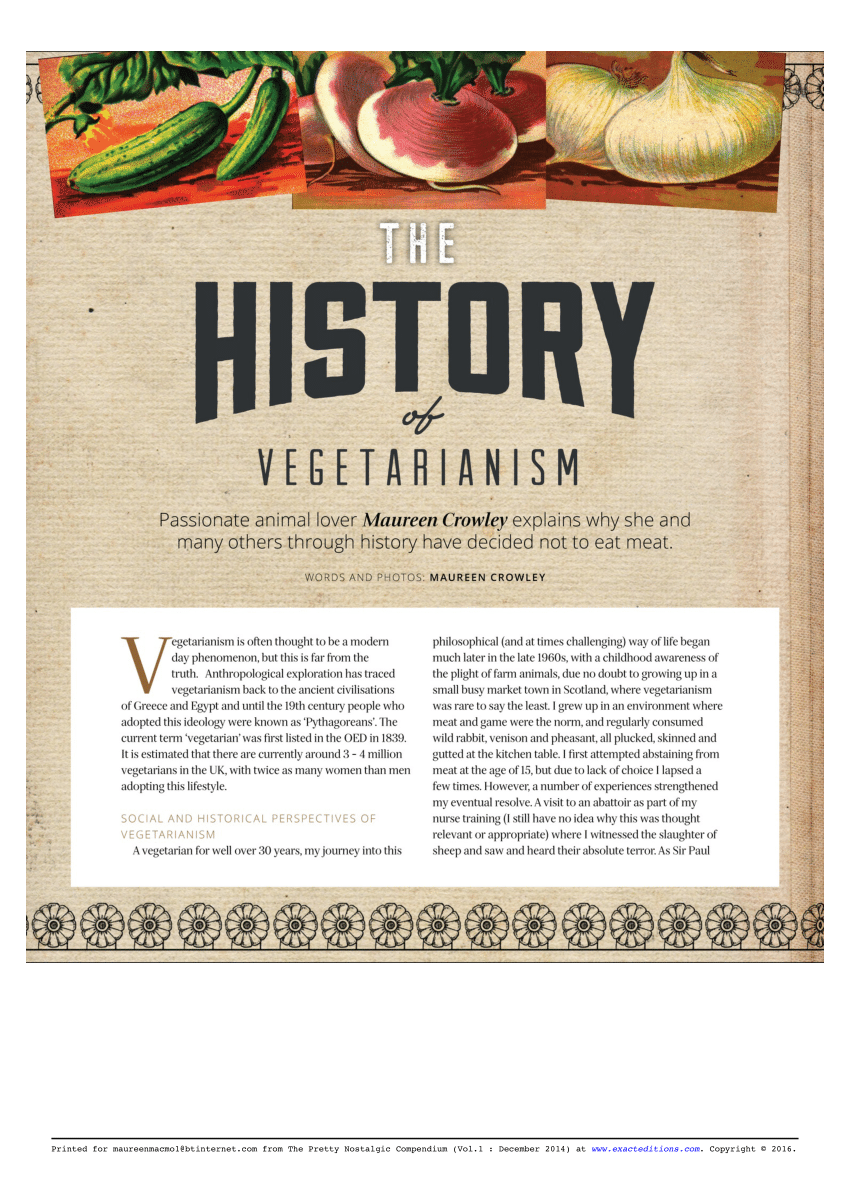 research topics regarding vegetarianism