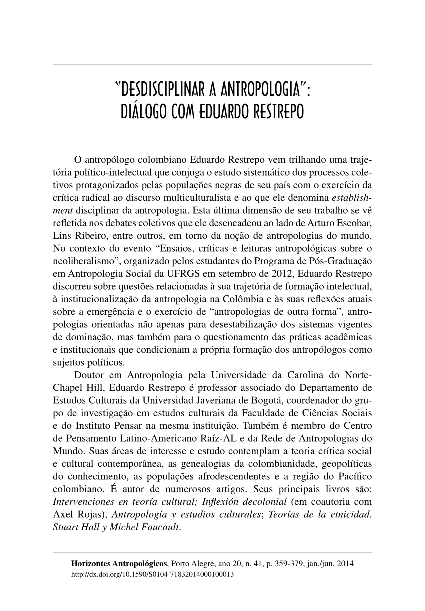 PDF) Dissidências, alteridades, poder e políticas: antropologias