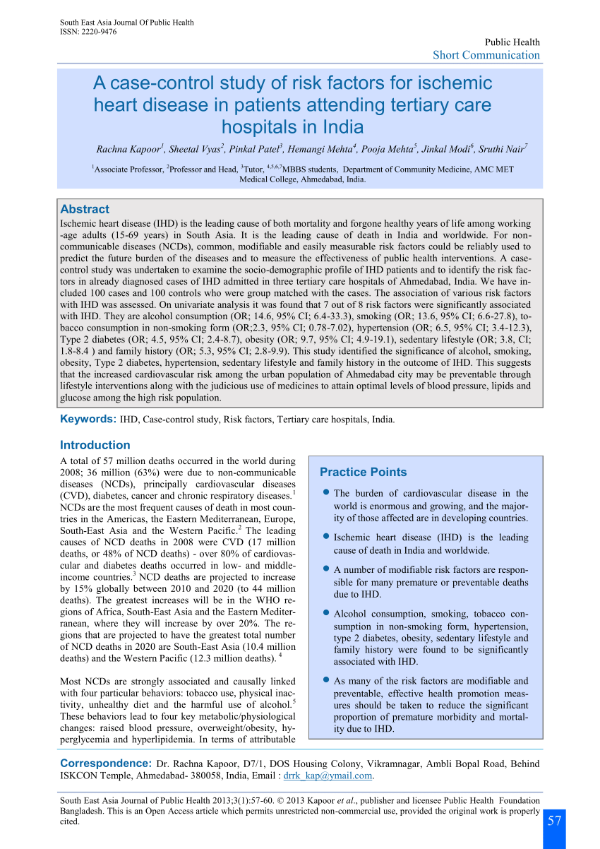 case study of ischemic heart disease