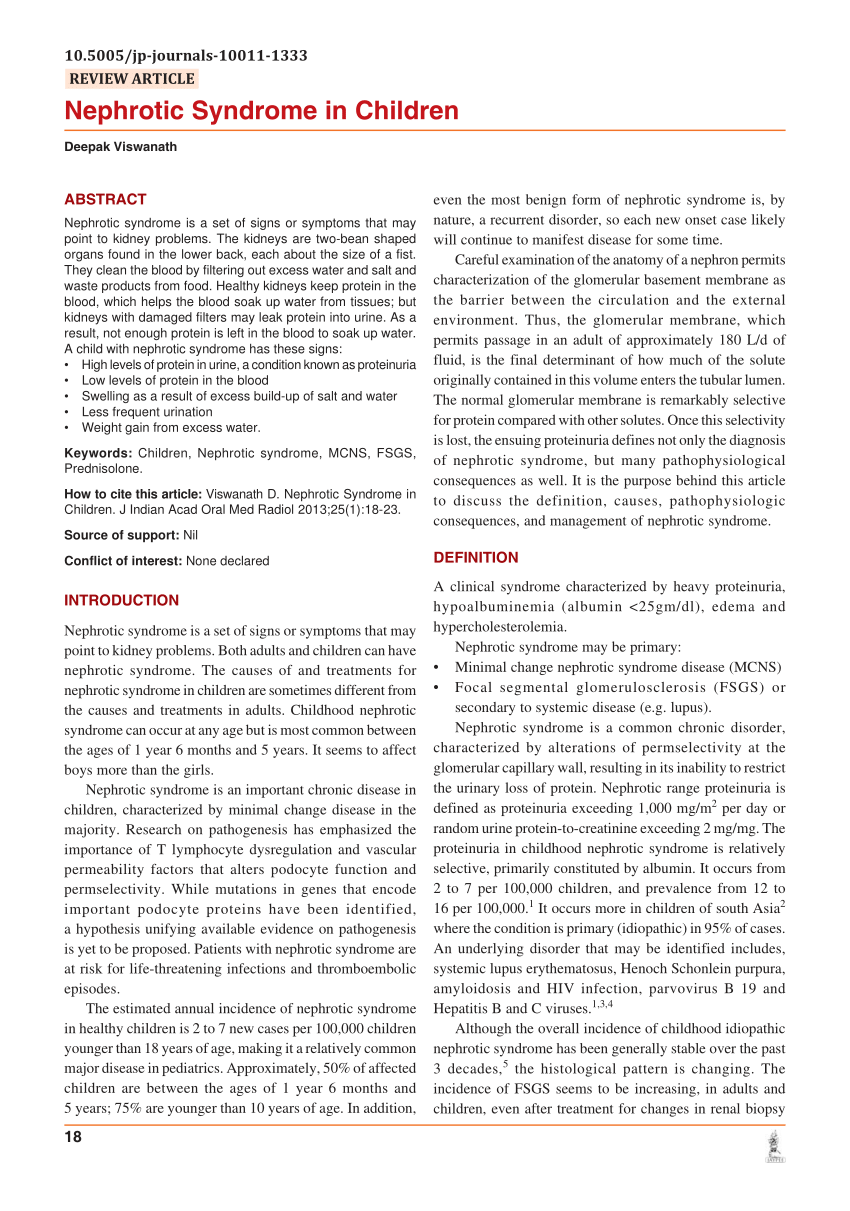 case study on nephrotic syndrome