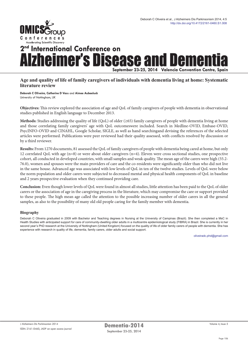 systematic literature review of dementia