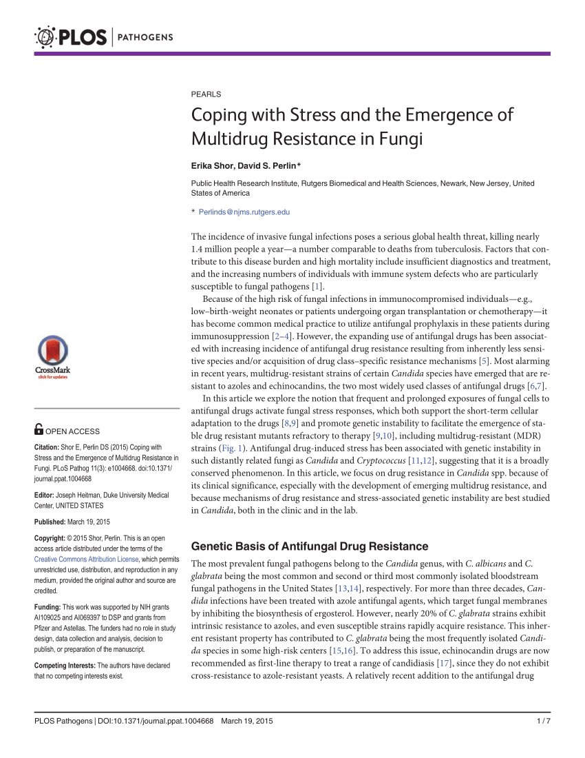 (PDF) Coping with Stress and the Emergence of Multidrug Resistance in Fungi