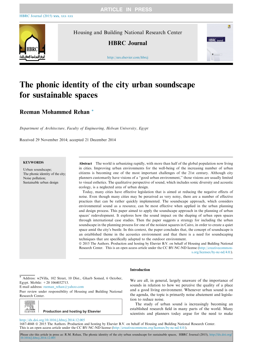 PDF) The phonic identity of the city urban soundscape for ...