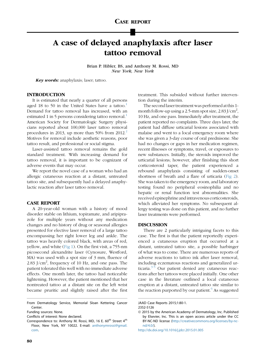 Diagnostic Tools to Use When We Suspect an Allergic Reaction to a Tattoo: A  Proposal Based on Cases at Our Hospital