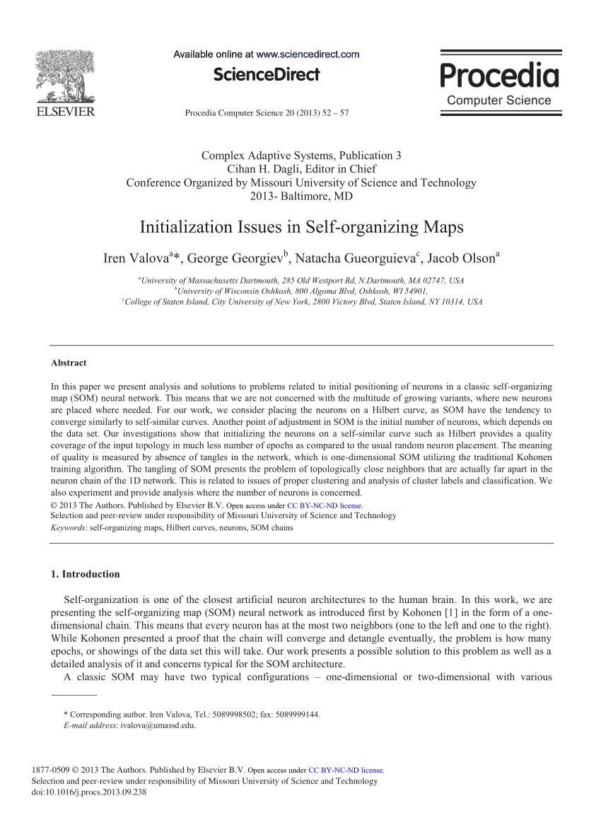 PDF) Initialization Issues in Self-organizing Maps