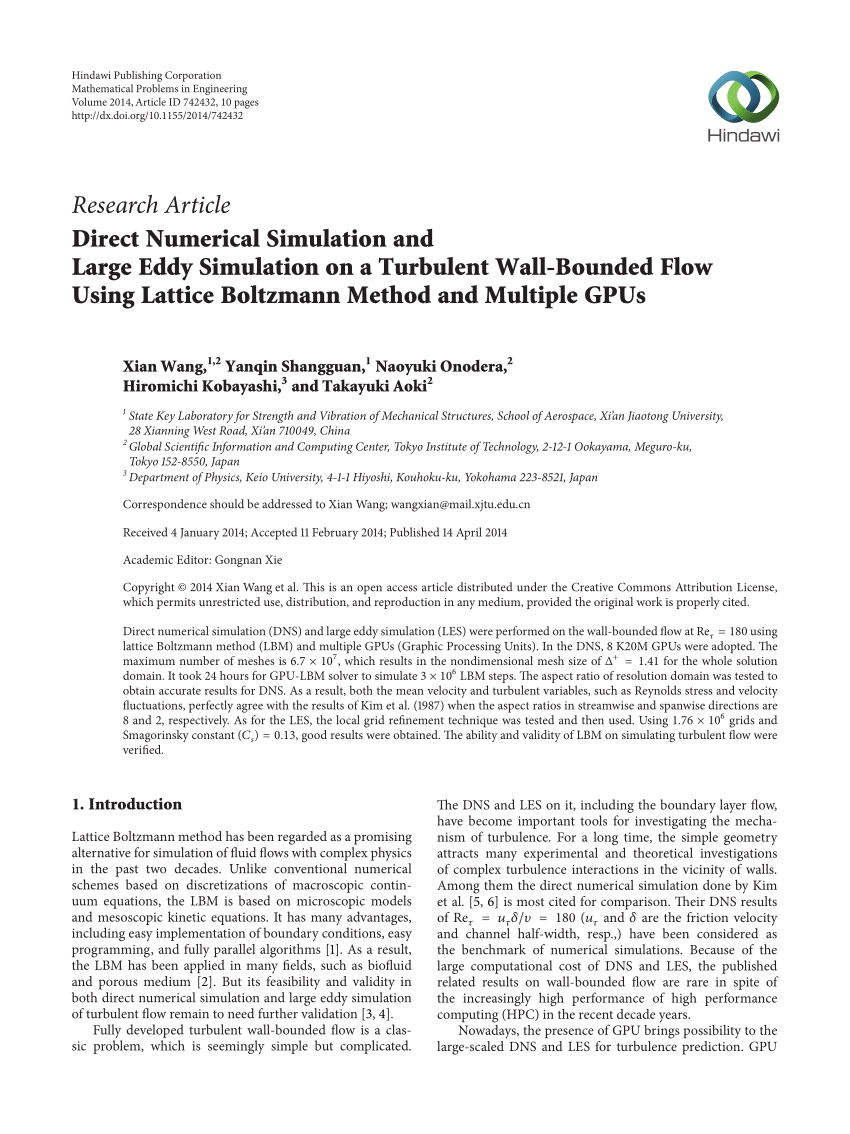 Pdf Direct Numerical Simulation And Large Eddy Simulation On A Turbulent Wall Bounded Flow 