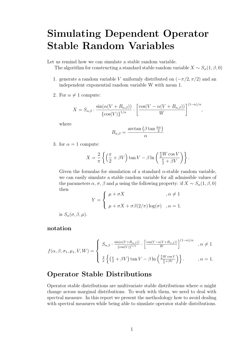 Pdf Simulating Dependent Operator Stable Random Variables