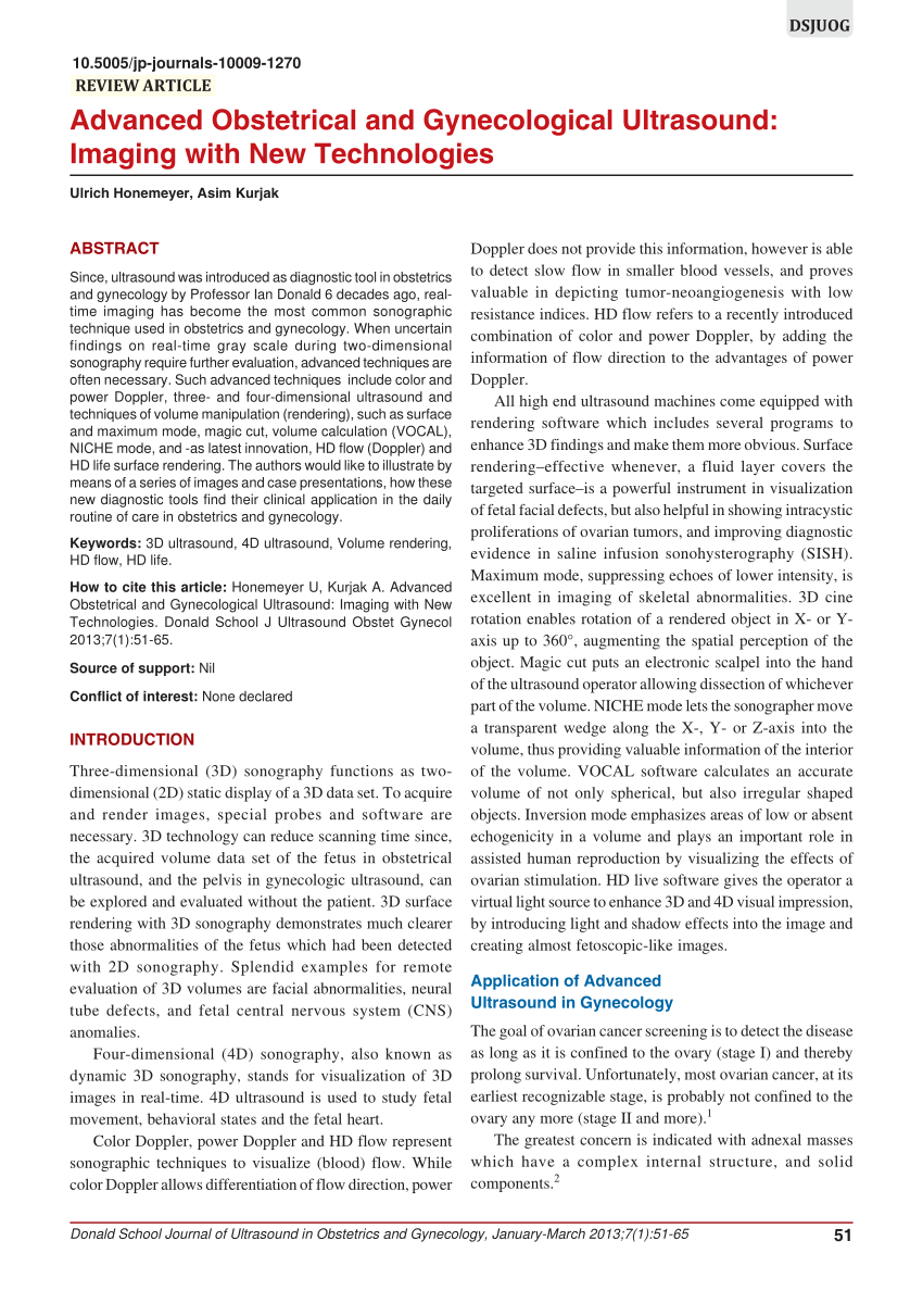 Advanced OB/GYN Ultrasound Applications