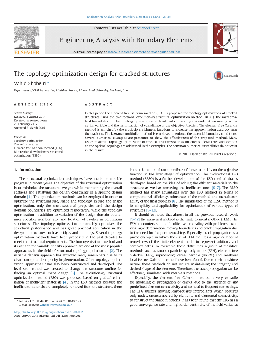 (PDF) The topology optimization design for cracked structures